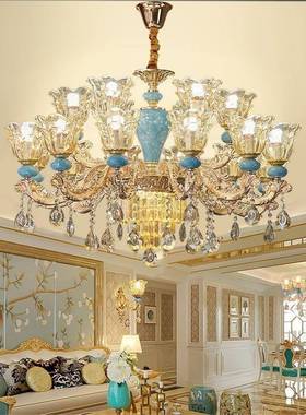 饰欧式奢华水晶吊灯田园公主45487房间灯漫具温馨浪用法式客餐厅
