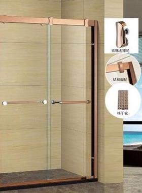 湿卫生KX-65344间隔断干浴玻璃简推拉门室淋浴房易分离一形洗澡间