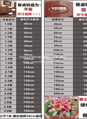 仿真圆摆桌花酒店餐桌圆摆花电饭店大形中间桌动面花艺件转盘sWGZ