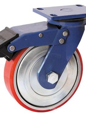 脚脂8寸重型铁芯聚氨定向超44829轮脚轮载重100轮0公斤铁芯PU轮子