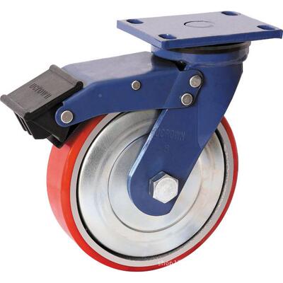 脚脂8寸重型铁芯聚氨定向超44829轮脚轮载重100轮0公斤铁芯PU轮子