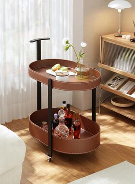 意985沙式极简可移茶几动不锈钢小推车发边几客厅家用卧室带轮t置