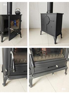真火炉壁家用木柴取暖民柴宿别墅自建房客厅烧铸铁燃木炉柴802壁