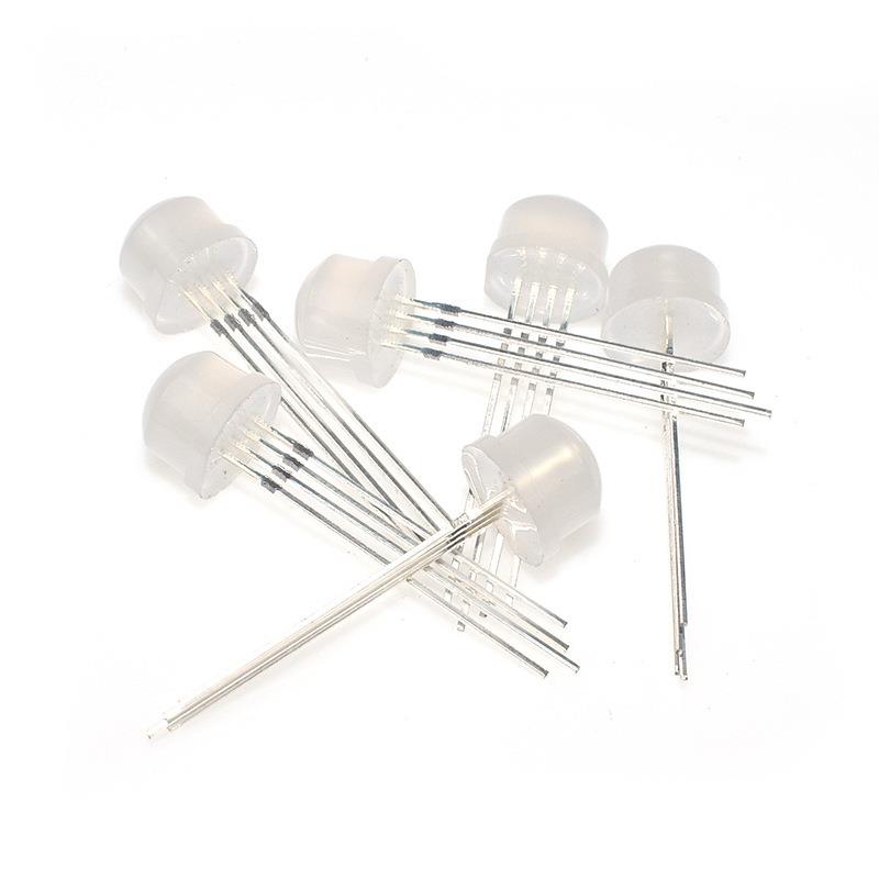 f草帽8lmm全彩插rgb灯珠变色四脚直插式ed直OHO灯珠发光二8极管