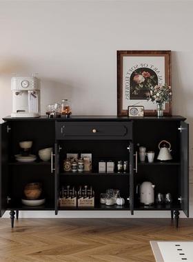 美式复餐边HVC柜储物柜30公分薄黑柜薄墙边古柜超窄茶水柜中古色