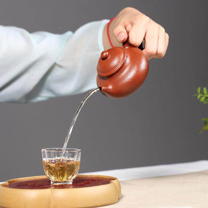 5L【宜兴紫砂壶名IUG家晓璐李A手工茶壶原矿金降坡泥容天1】60cc