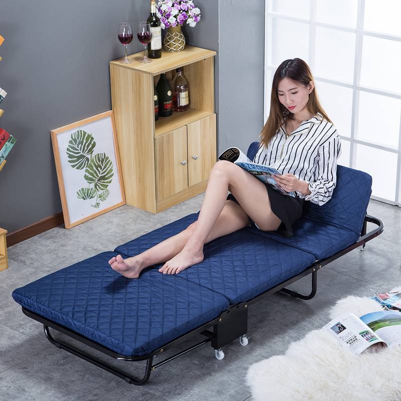 7K三折折叠床单人午睡办公室午休床陪护床家用加固木板海绵沙发两