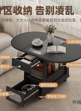 法式中古14651实木茶几小桌0公高分客6厅家用复古可移动折叠小麦太子保