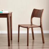 北美胡桃椅木餐椅黑舒美特全卯榫舒克椅简约WHH岛半岛大广椅现代