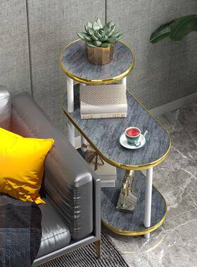 卧室可移动沙发边几茶几小户型板大理岩纹装饰客厅PFS37117实木石