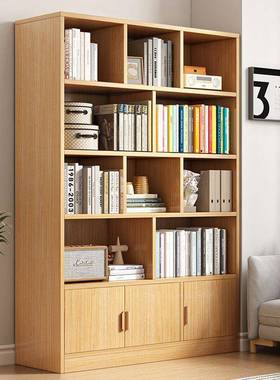 实儿童木书20467体落地置物架多层一靠墙柜子架收纳储物柜学生家