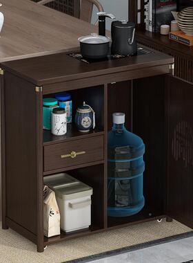 移动小茶台茶桌边柜柜茶车实木家用泡58967茶吧几水壶烧一侧体水