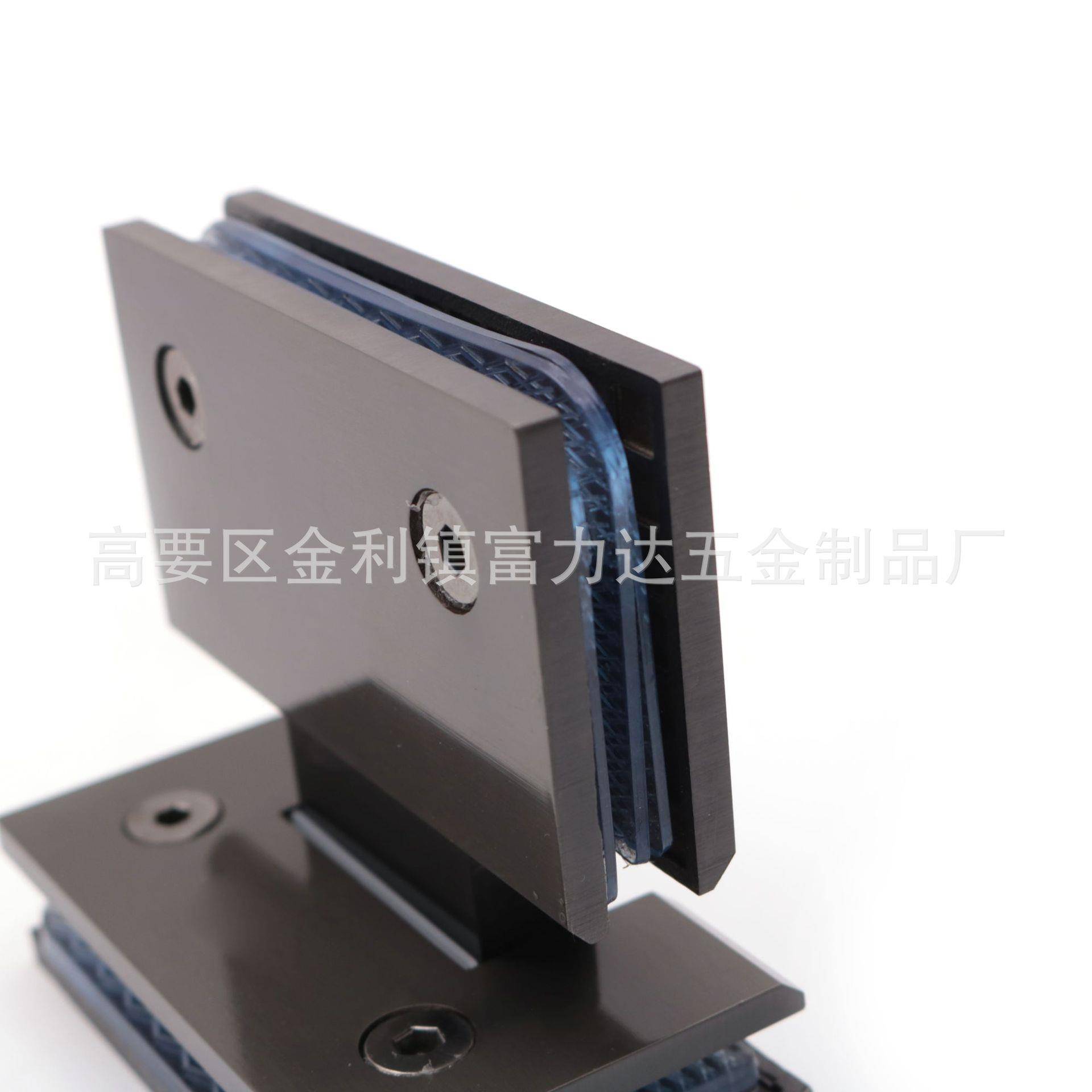 黑钛边金形方直浴室F-012直夹淋浴房玻璃合页铰链不锈门夹18钢0度