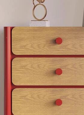 餐简约古红色高脚复餐厅边柜客厅卧室储物柜酒店斗BZW民宿设计师