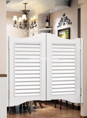 家21304用实木门半截中吧台厨房隔门门式复古做旧酒吧腰门室断内