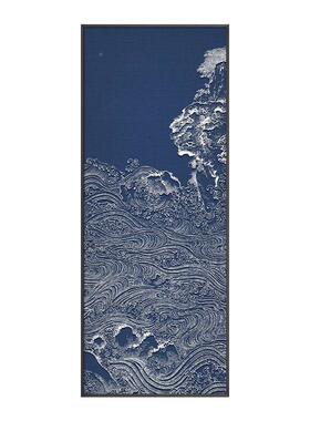 新式中红色装画饰画入户玄关竖版立体挂抽象山水大气壁饰99212浮