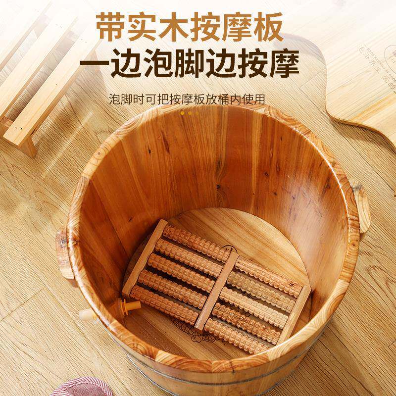 ?超划算品桶jh杉木泡脚木家洗脚足浴木盆用高深桶高50过小腿带排