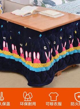 家暖用楠竹烤火多桌双架层折叠取暖桌正方形SY-75136烤火冬季功能