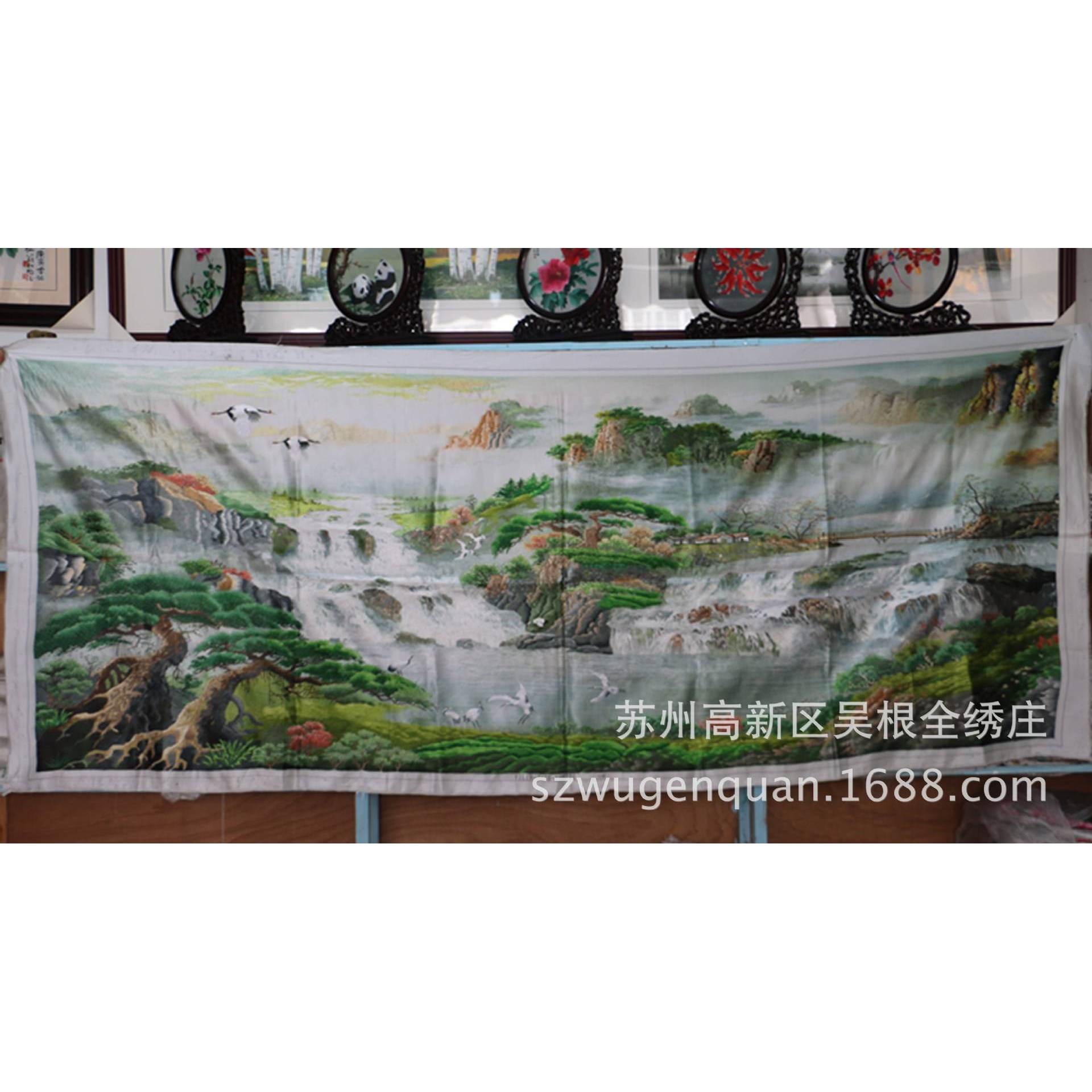 苏绣绣片单面绣客厅家居会议室装饰画苏州手工刺绣长城图片