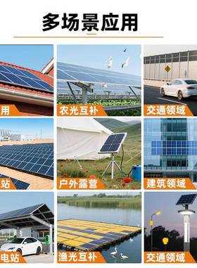 100W太供18V30644大功率户阳能板外防水路灯监控光伏电太阳能发电