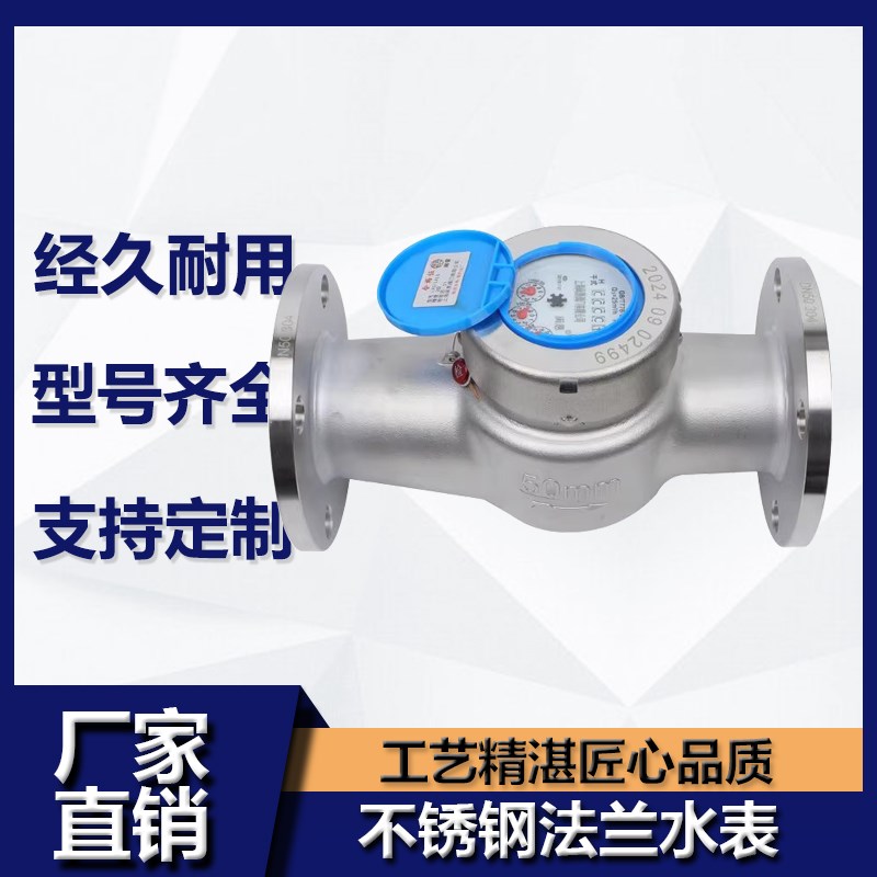 不锈钢法兰水表304/316工业用DN15一600冷热水干湿式防冻防腐仪表