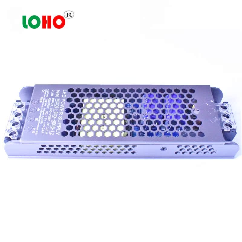高端12V24V300W长条超薄变压器12V25A24V300W48V工控设备LED电源