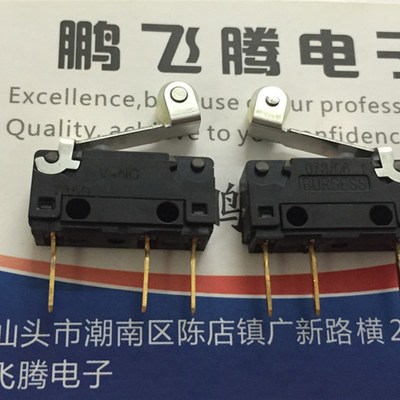 德国瑞士BURGESS V4NC微动开关3脚 带滚轮摆杆行程限位按压开关