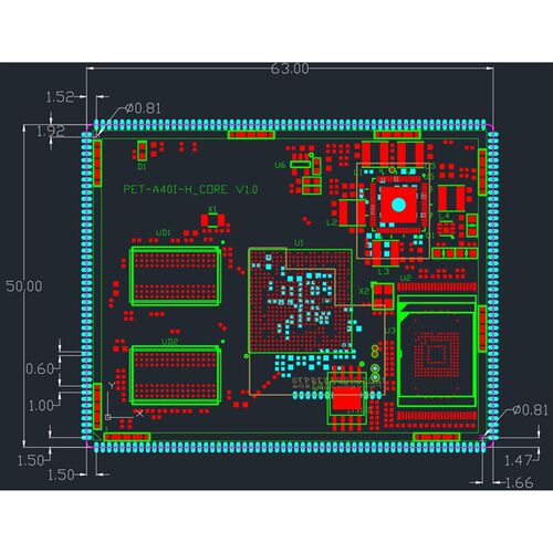 全志 A40i 核心板1G内存工业级安卓Linux嵌入式ARM开发板双以太网