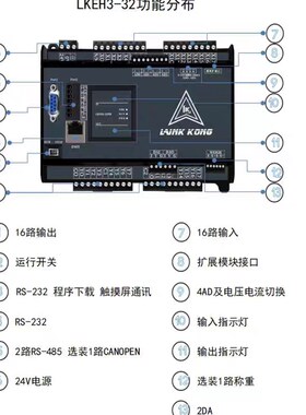 领控PLC工控板国产程序设计控制器LKEH3以太网8轴台达系列