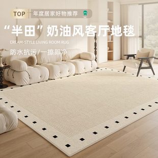 风隔音可擦免洗现代简约感奶油卧室高级防水房间2025地毯客厅新款