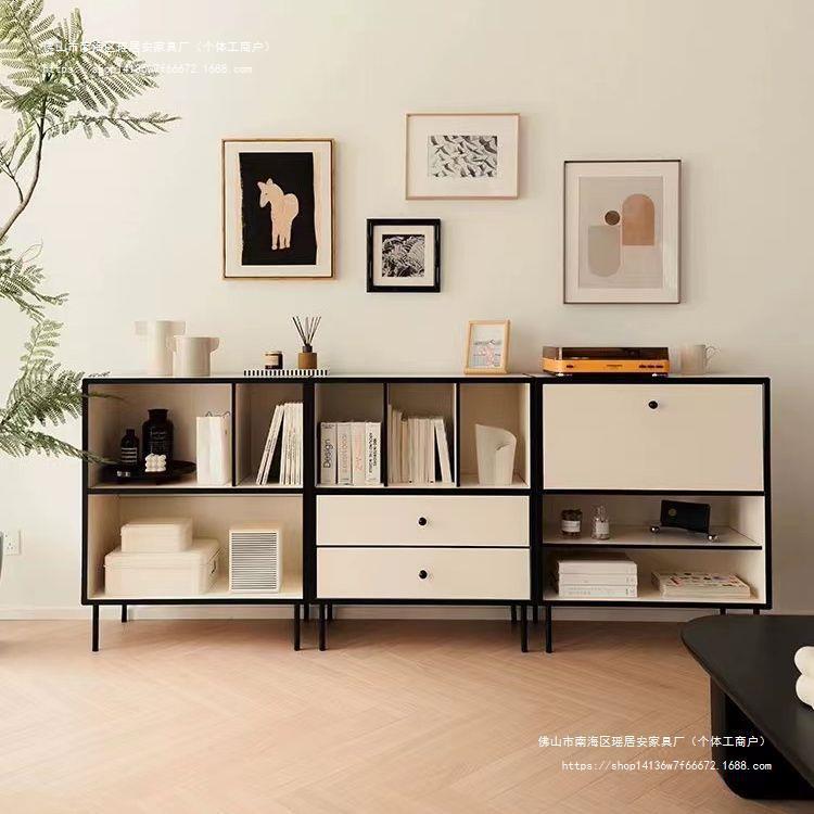 实木奶油风新款卧室法式家用简约我是斗柜展示收纳储物柜矮柜落地