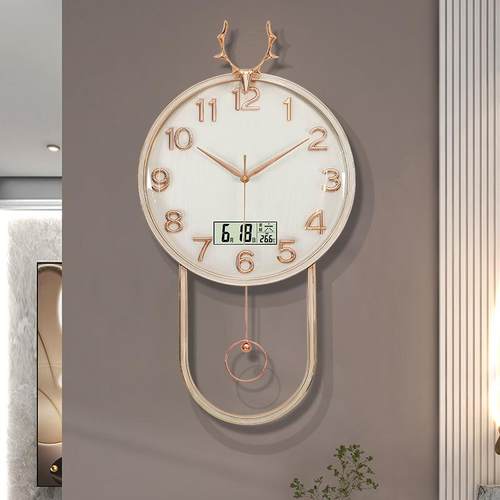 2024新款客厅挂钟创意时尚家用钟表客厅静音装饰壁钟直销