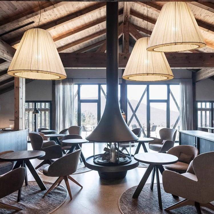 高档中式火锅店餐饮餐厅包厢灯日式复古布艺餐桌吧台卡座饭店专用