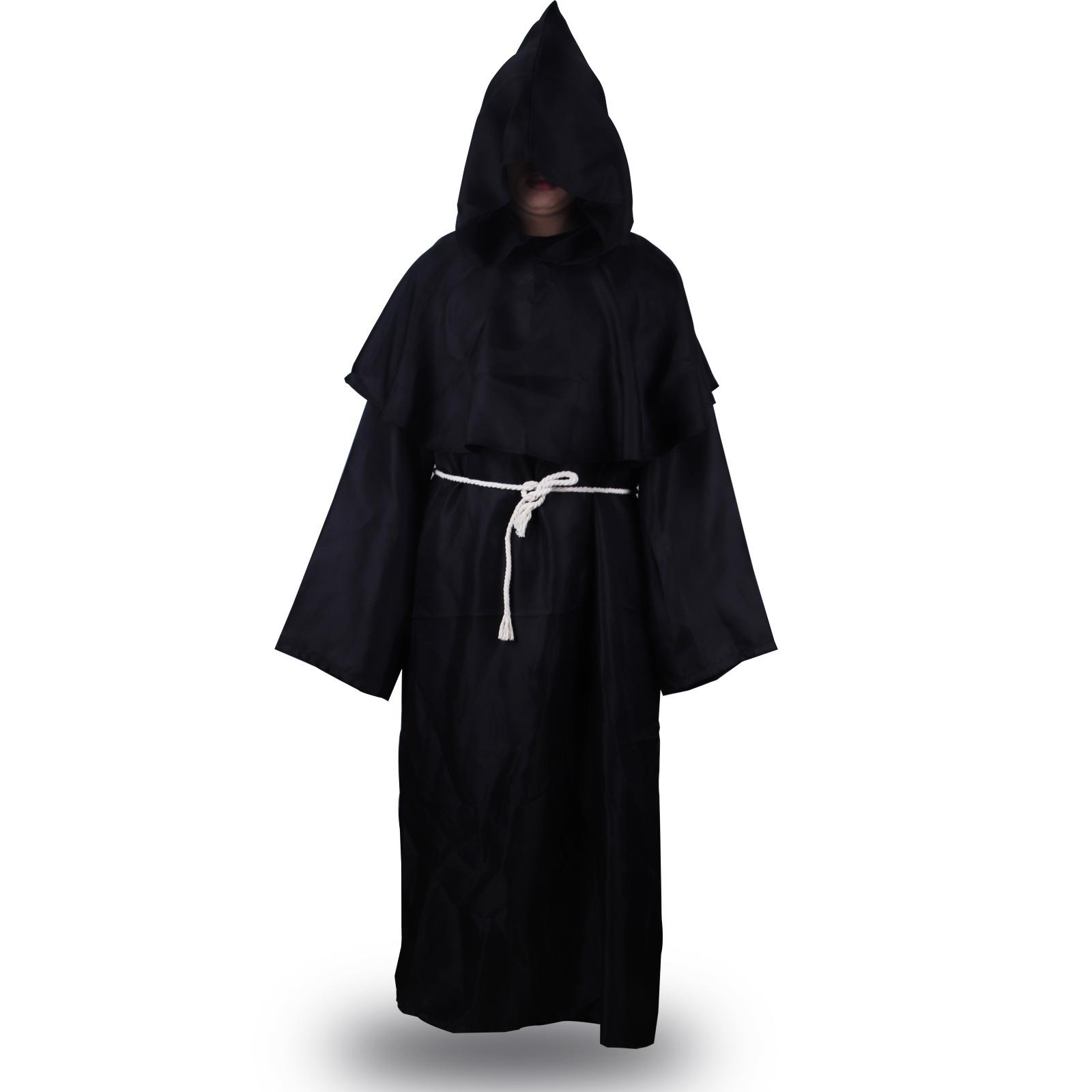 万圣节邪恶黑色传教士法袍化装舞会装扮影视拍摄服饰道具批