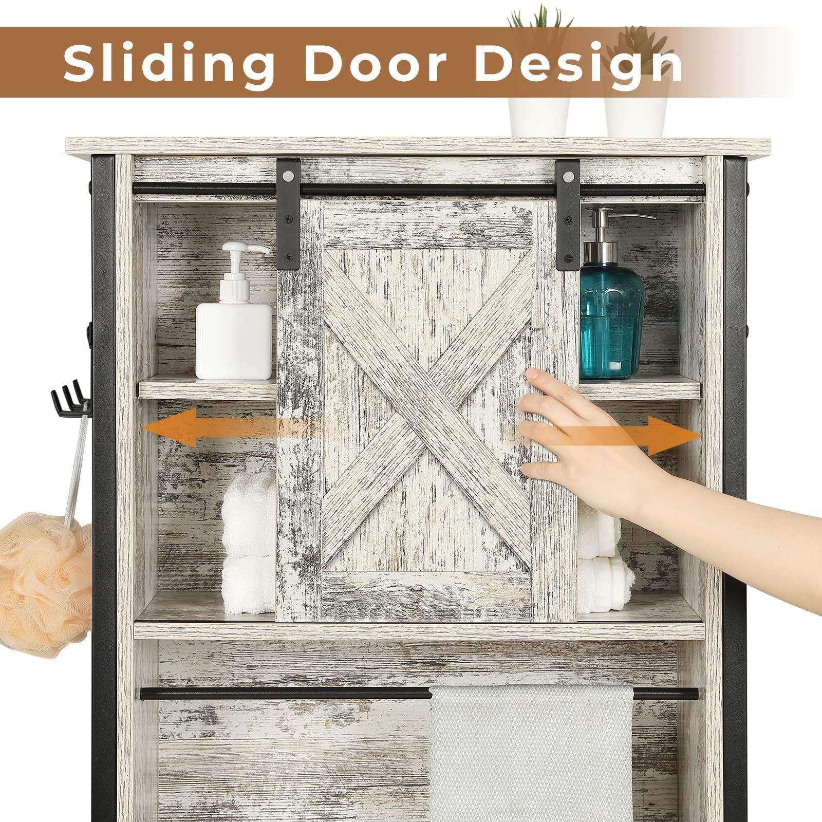 直销 浴室收纳架 4 层浴室搁板，带储物袋和挂钩