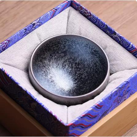 建盏茶杯纯手工曜变彩金油滴盏杯大码男女铁胎茶盏主人杯单杯