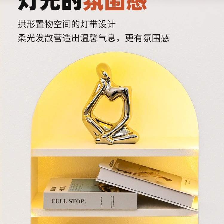法式客厅直播间装饰柜壁炉北欧白色展示玄关柜美式置物架简约