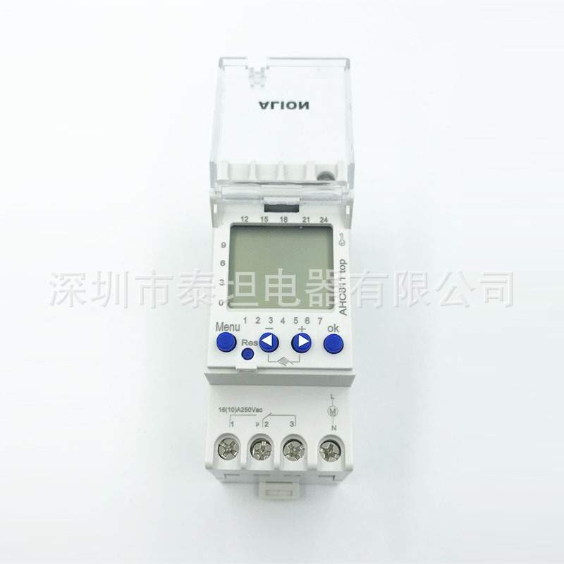 安良ALION 时控开关 AHC822可编程定时器 2组路灯控制 导轨安装