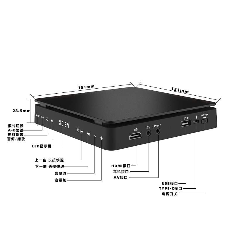 直销DVD播放机 家用DVD高清影碟机儿童VCD机迷你CD机