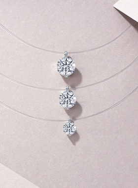 澄一S925银吊坠透明鱼线项链