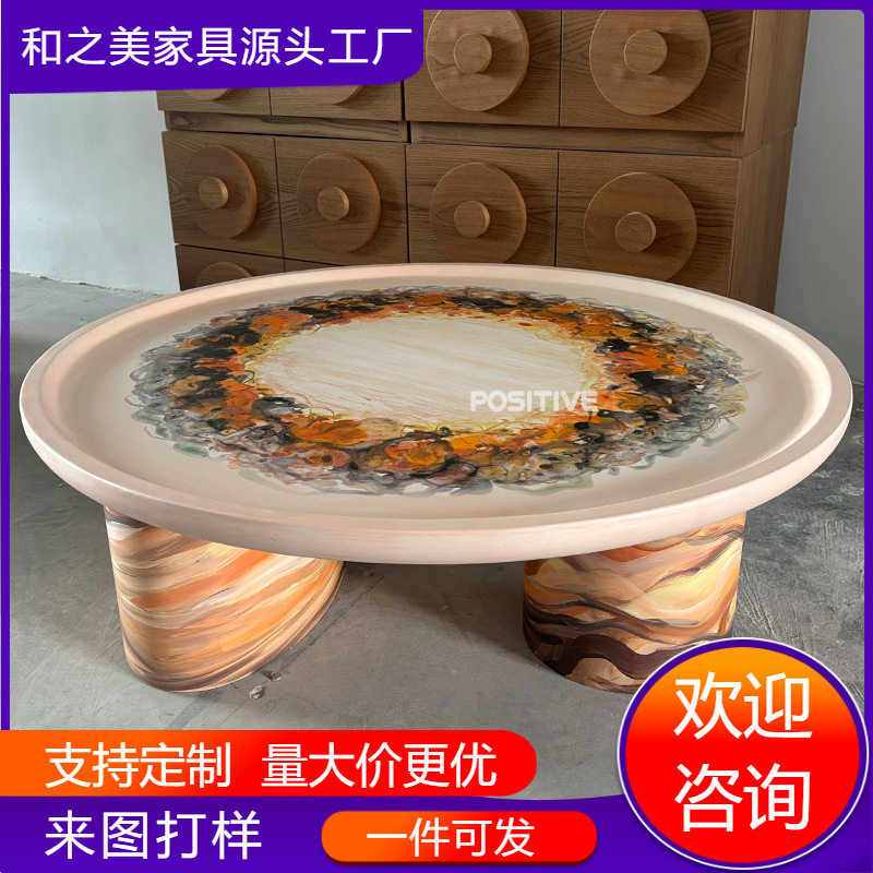 荷兰艺术家手绘熔炉油画边几