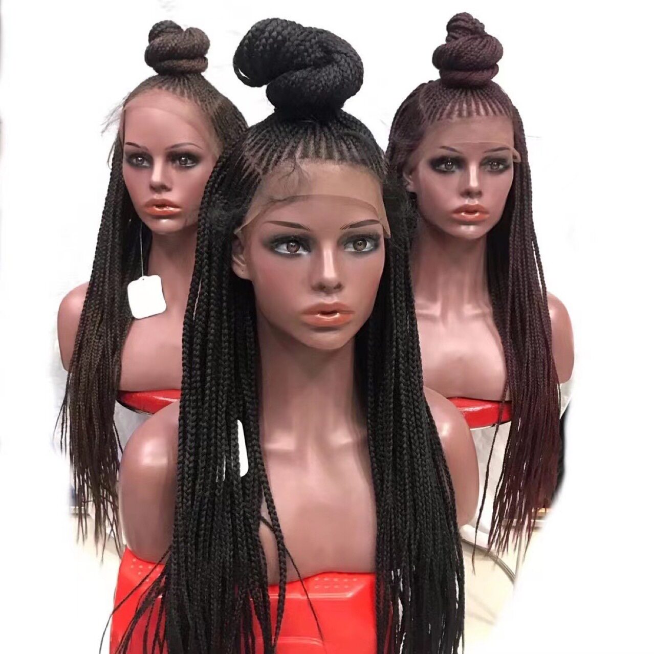 化纤辫子 头套 丸子头 高温丝 非洲 new arrivals braiding wig