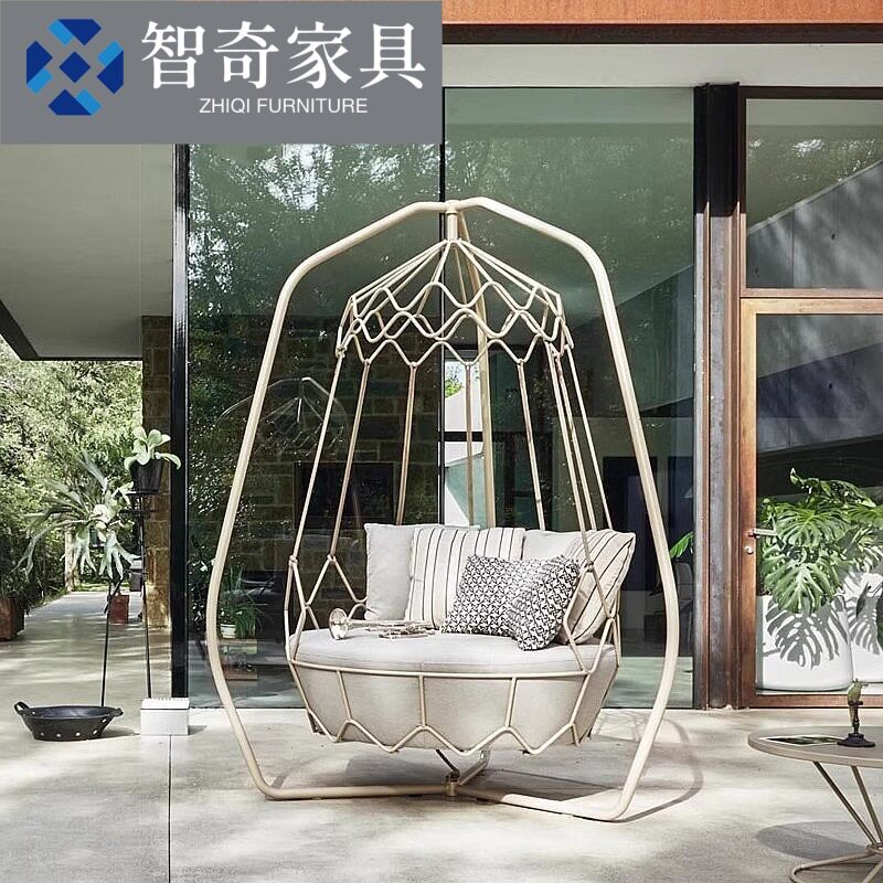 户外秋千庭院吊篮悬挂鸟巢阳台摇篮椅简约家具别墅沙发铝合金吊床