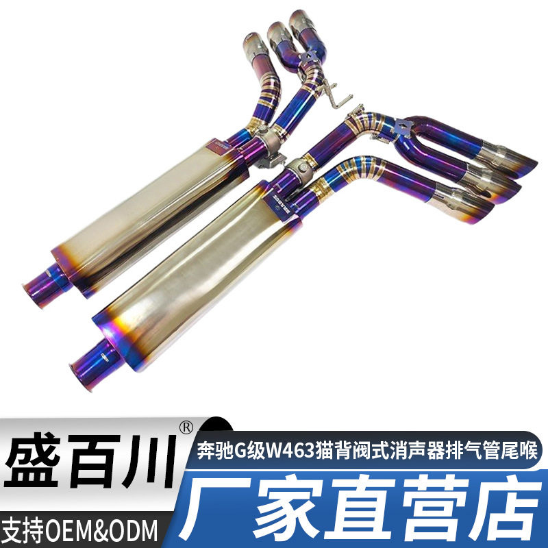 适用奔驰G级W463G55/G63/G65/G500/G550猫背阀式消声器排气管尾喉