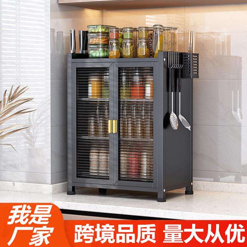 厨房碗柜带门防尘碗架台面碗筷收纳柜家用碗碟碗盘沥水架子