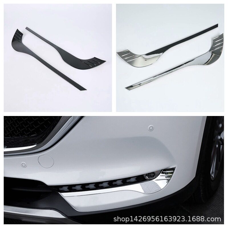 19CX-8前雾灯眉雾灯框 适用马自达17CX-5灯眉条改装专用饰框外饰M