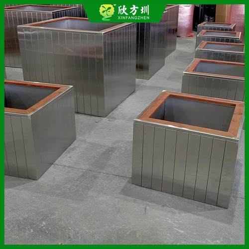 户外创意方形不锈钢金属城市街道路边隔离帯花箱步行街景观花槽