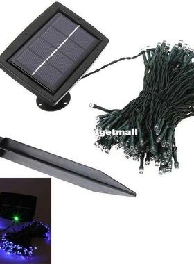 Solar-powered Decorative Lights with 200 Pieces of Blue LEDs