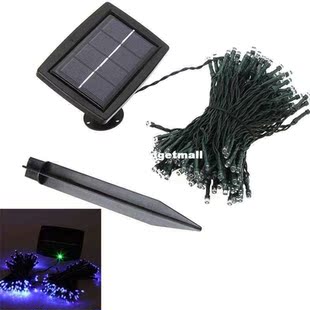Solar-powered Decorative Lights with 200 Pieces of Blue LEDs