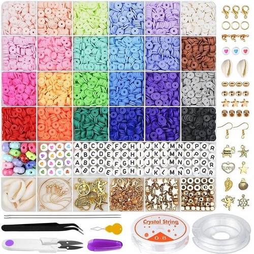 26 Girds 6000pcs DIY Clay Beads Kit For Bracelet Necklace